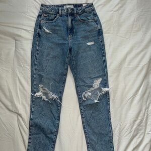 Garage Denim Distressed Mom Jeans (Size 24/0)